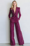 Fuchsia Peak Lapel 2-Piece Slim Fit Women Suits