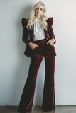 Vintage 2-Piece Burgundy Velvet Prom Suits