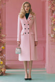 Pink Double Breasted Midi Blazer Dress