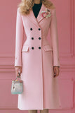 Pink Double Breasted Midi Blazer Dress