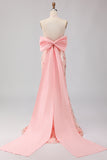 Sparkly Blush Floral Halter Mermaid Cut Out Prom Dress