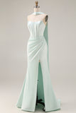 Light Green Strapless Corset Mermaid Prom Dress