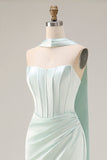 Light Green Strapless Corset Mermaid Prom Dress