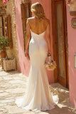 Ivory Mermaid Halter Maxi Wedding Dress