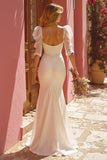 Ivory Appliqued Mermaid Maxi Wedding Dress With Slit