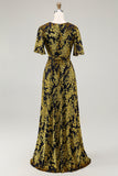 Burnout Velvet Dark Green Wedding Guest Dress