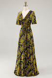 Burnout Velvet Dark Green Wedding Guest Dress