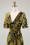 Burnout Velvet Dark Green Wedding Guest Dress