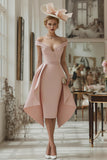 Blush Pink Off The Shoulder Sheath Mother Of The Bride Dress