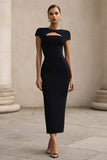 Black Sheath Cut Out Semi-Formal Dress