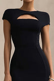 Black Sheath Cut Out Semi-Formal Dress