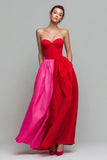 Sweetheart A-Line Red and Fuchsia Corset Long Formal Dress