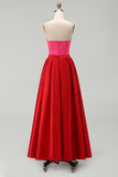 Sweetheart A-Line Corset Red and Fuchsia Formal Dress