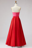 Sweetheart A-Line Corset Red and Fuchsia Formal Dress