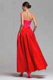 Sweetheart A-Line Corset Red and Fuchsia Formal Dress