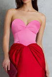 Sheath Sweetheart Red and Fuchsia Formal Dress