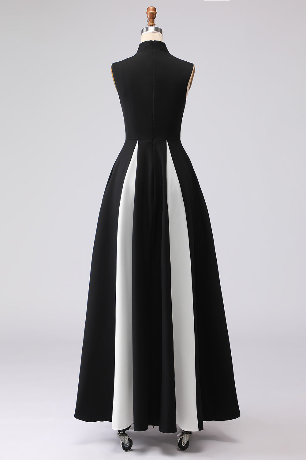 Berylove Women Black and White Formal Dress A-Line High Neck Maxi Evening Dress, Black / US14 Berylove Women Black and White Formal Dress A-Line High Neck Maxi Evening Dress, Black / US14