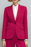 Fuchsia 2 Piece Peak Lapel Slim Fit Women Suits