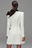 Ivory Peak Lapel Double Breasted Blazer Dress