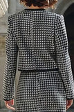 2 Piece Grey Mix Pencil Tweed Single Breasted Midi Work Dress