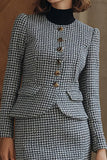 Grey Mix 2 Piece Pencil Tweed Single Breasted Midi Dress