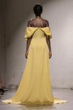 Daffodil Off The Shoulder A-Line Gala Dress with Sequins