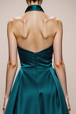 Halter A-Line Dark Green Evening Dress