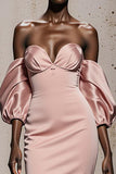 Mermaid Light Pink Off The Shoulder Evening Dress