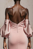 Mermaid Light Pink Off The Shoulder Evening Dress