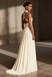 Ivory Halter A-Line Maxi Dress