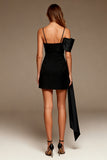 Bodycon Cold Shoulder Little Black Dress With Sash