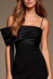Bodycon Cold Shoulder Little Black Dress With Sash