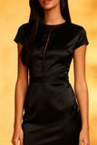 Mermaid Black Midi Dress With Ruffles