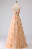 Off the Shoulder Appliqued Champagne A Line Prom Dress
