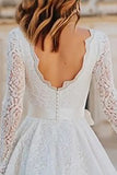 Elegant Ivory Lace A-Line Courthouse Wedding Dress With Bow