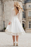 Ivory A-Line Lace Long Sleeves Bridal Shower Dress