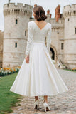 Simple Ivory A-Line Long Sleeves Bridal Shower Dress