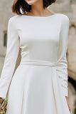 Simple Ivory A-Line Long Sleeves Bridal Shower Dress