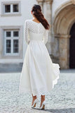 Ivory Lace A-Line Long Sleeves Wedding Dress