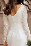 Ivory Sheath Bateau Neck Midi Engagement Dress
