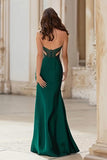 Mermaid Dark Green Sweetheart Cut Out Prom Dress With Slit