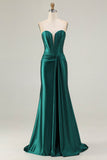 Sweetheart Mermaid Dark Green Corset Prom Dress