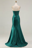 Sweetheart Mermaid Dark Green Corset Prom Dress