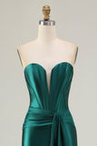 Sweetheart Mermaid Dark Green Corset Prom Dress