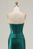 Sweetheart Mermaid Dark Green Corset Prom Dress