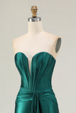 Sweetheart Mermaid Dark Green Corset Prom Dress