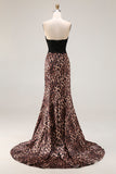 Mermaid Sweetheart Brown Leopard Prom Dress
