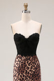 Mermaid Sweetheart Brown Leopard Prom Dress