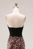 Mermaid Sweetheart Brown Leopard Prom Dress