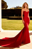 Red Sweetheart Mermaid Maxi Formal Dress